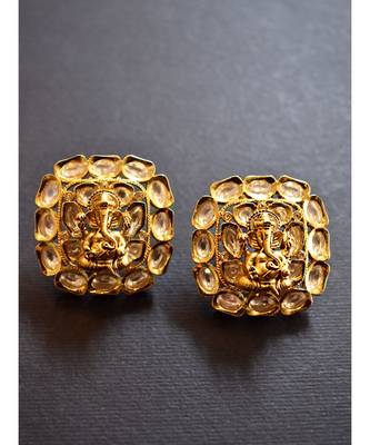 Ganeshji Ethnic Studs in Rich Kundan Stone 2