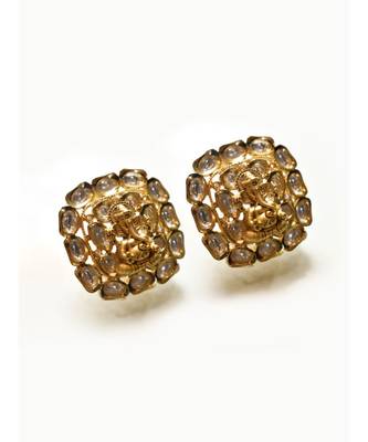 Ganeshji Ethnic Studs in Rich Kundan Stone 3