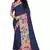 Navy blue woven georgette saree with blouse