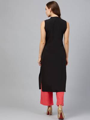 Black printed crepe kurtas-and-kurtis 2