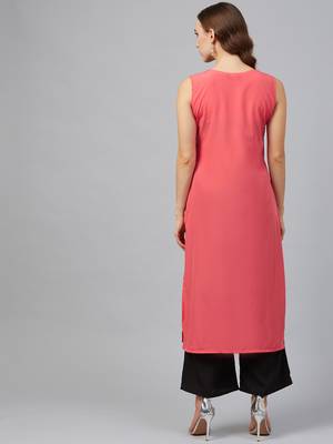 Coral printed crepe kurtas-and-kurtis 2