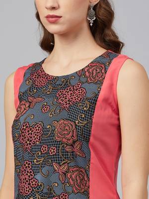Coral printed crepe kurtas-and-kurtis 4
