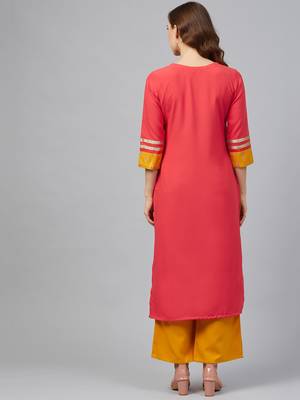 Coral printed rayon kurtas-and-kurtis 2