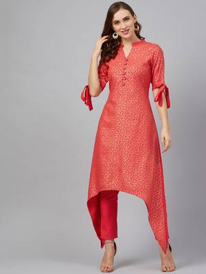 Coral printed rayon kurtas-and-kurtis 1