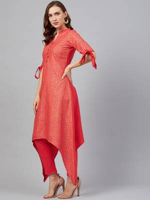 Coral printed rayon kurtas-and-kurtis 3