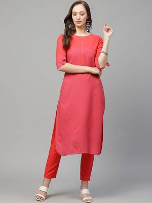 Coral printed rayon kurtas-and-kurtis 1