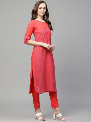 Coral printed rayon kurtas-and-kurtis 3
