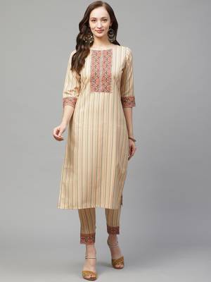 Cream printed rayon kurtas-and-kurtis 1