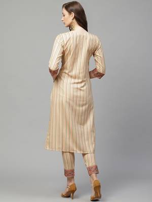 Cream printed rayon kurtas-and-kurtis 2
