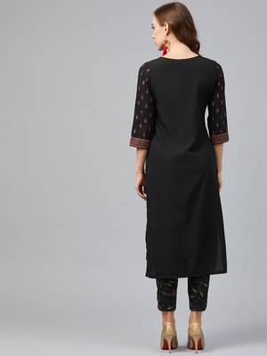 Black printed crepe kurtas-and-kurtis 2