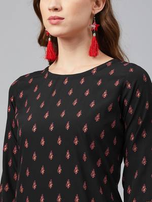 Black printed crepe kurtas-and-kurtis 4