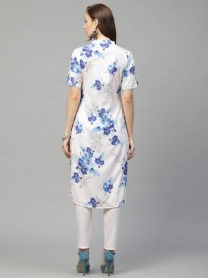 Off-white printed rayon kurtas-and-kurtis 2