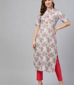 Silver printed rayon kurtas-and-kurtis