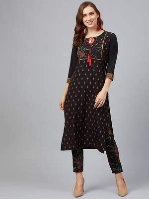 Black printed crepe kurtas-and-kurtis 1
