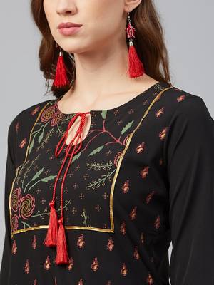 Black printed crepe kurtas-and-kurtis 4
