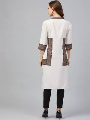 Cream printed rayon kurtas-and-kurtis 2