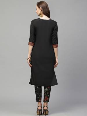 Black printed crepe kurtas-and-kurtis 2