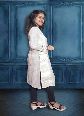 Ladies Pure Cotton Kurti In Cut and Stitch With Front Tabla  3