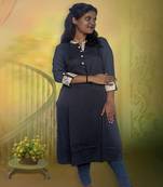 Knee Length Ladies Rayon Kurti In Grey