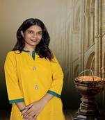 Kurti In Cotton With Embroideried Placket