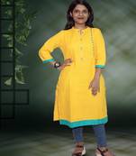 Cotton Side slit kurti with kalli Buttons 