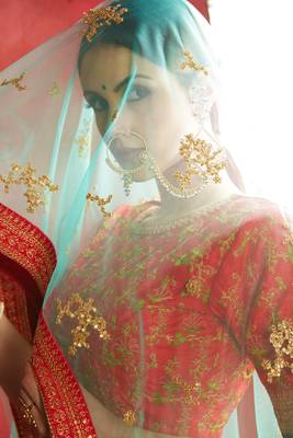 Pink embroidered silk semi stitched lehenga 4
