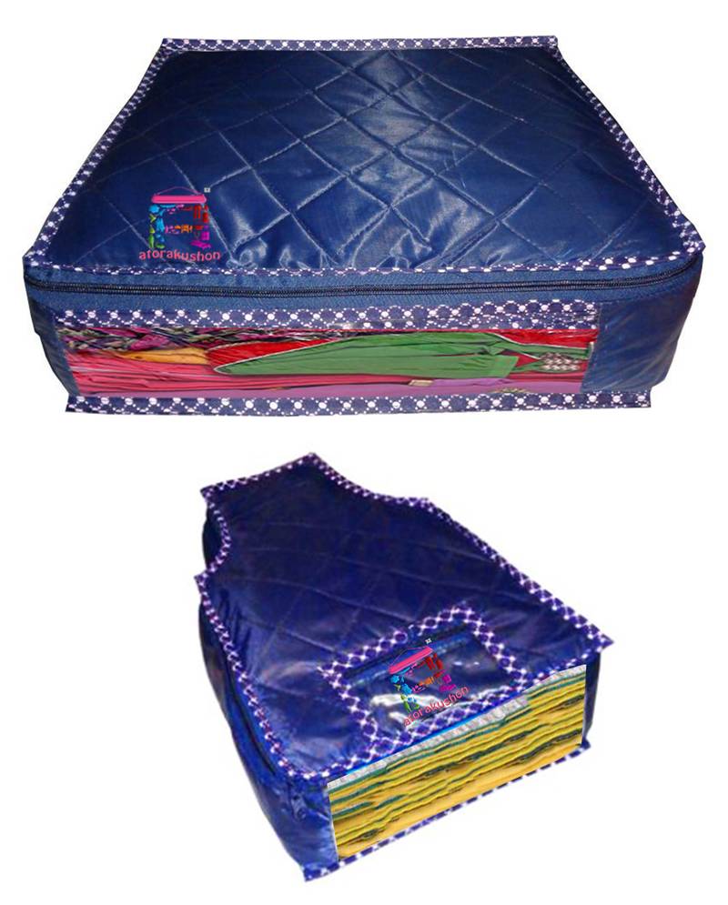 atorakushon   Parachute Combo Saree Cover and Blouse Cover Garments Wardrobe Organizer Set of 2  (Blue)