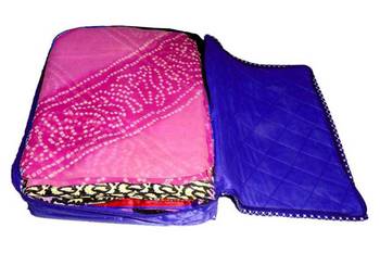 atorakushon   Parachute Combo Saree Cover and Blouse Cover Garments Wardrobe Organizer Set of 12 (Blue) 3