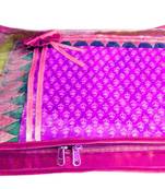 Atorakushon 1 Piece satin-sarees Blouse Cover Wardrobe Cloth Bag Garments Cover Travel Organizer Wedding Gift Pink
