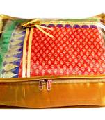 Atorakushon 1Piece Satin  Saree Blouse Cover Wardrobe Cloth Bag Garments Cover Travel Organizer Wedding Gift Gold