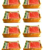 Atorakushon 8Piece Satin  Saree Blouse Cover Wardrobe Cloth Bag Garments Cover Travel Organizer Wedding Gift Gold