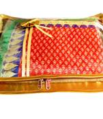 Atorakushon 1Piece Satin  Saree Blouse Cover Wardrobe Cloth Bag Garments Cover Travel Organizer Wedding Gift Gold