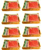 Atorakushon 8Piece Satin  Saree Blouse Cover Wardrobe Cloth Bag Garments Cover Travel Organizer Wedding Gift Gold