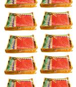 Atorakushon 10Piece Satin  Saree Blouse Cover Wardrobe Cloth Bag Garments Cover Travel Organizer Wedding Gift Gold