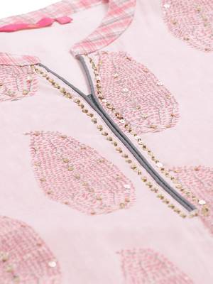 Pink printed polyester ethnic-kurtis 4
