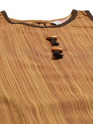 Light-brown printed cotton ethnic-kurtis 4