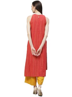 Red printed cotton ethnic-kurtis 2