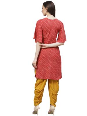 Red printed cotton ethnic-kurtis 2