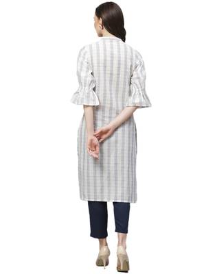 White printed cotton ethnic-kurtis 2