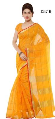 Party wear kota doria zari border work saree 1