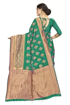 Green Woven  Art Silk Saree With Blouse