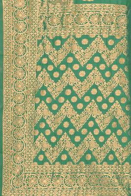 Green woven art  silk saree with blouse 4