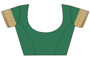Green woven art  silk saree with blouse 5