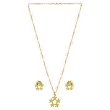 Gold Plated Delicate Pandent Set Designer For Women Girls 3