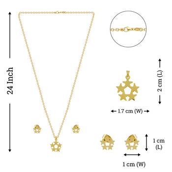 Gold Plated Delicate Pandent Set Designer For Women Girls 5