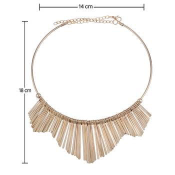 Stylish Golden Stick Designer  Fancy Necklace Set For Women Girl 4