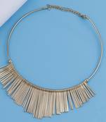 Stylish Golden Stick Designer  Fancy Necklace Set For Women Girl