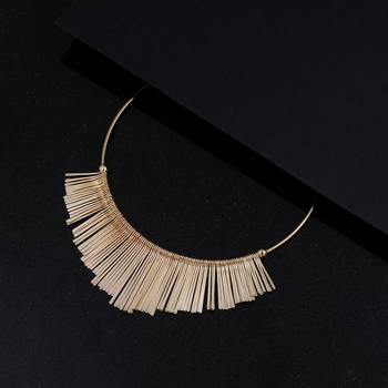 Stylish Golden Stick Designer  Fancy Necklace Set For Women Girl 2