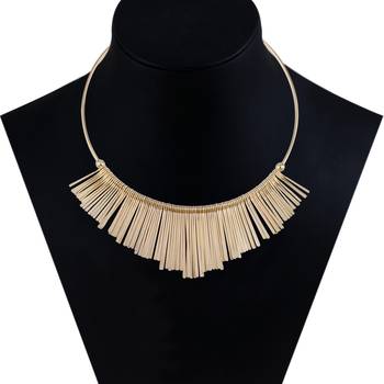 Stylish Golden Stick Designer  Fancy Necklace Set For Women Girl 3