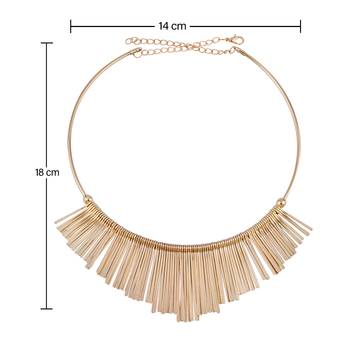 Stylish Golden Stick Designer  Fancy Necklace Set For Women Girl 4